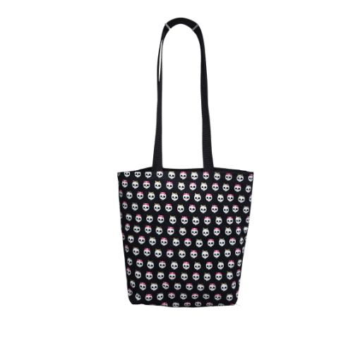Cute Skull and Bows Record Tote Bag