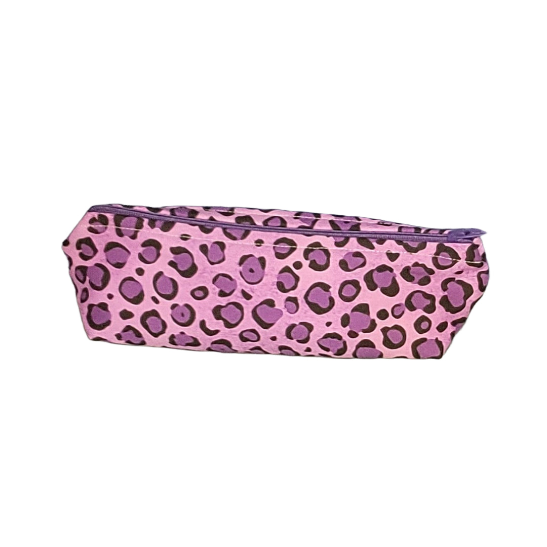 Leopard Purple Small Makeup Bag / Pencil Holder