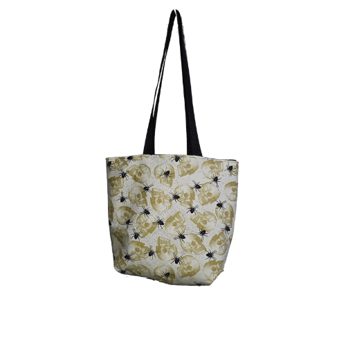 Skulls in Gold with Spiders Record Tote Bag