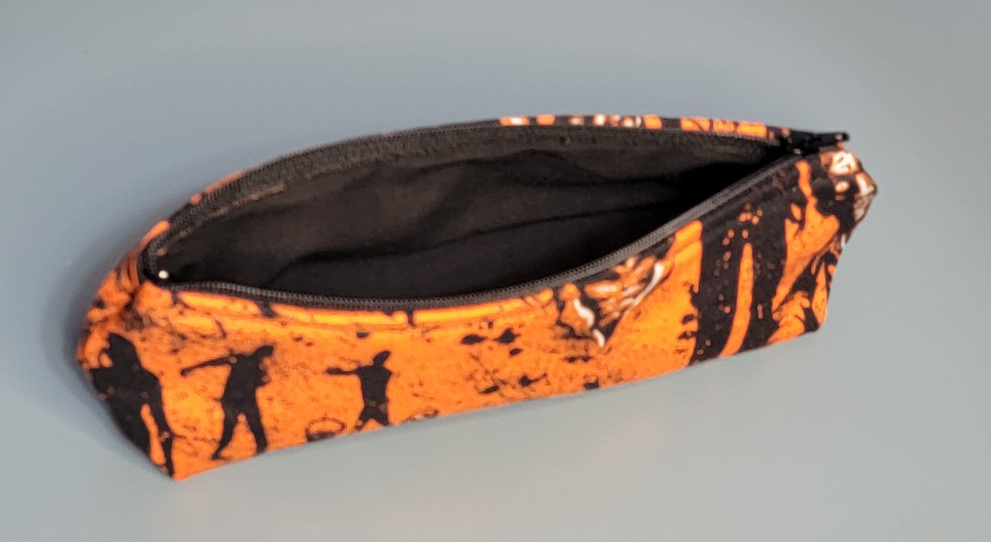 Zombies Orange Small Makeup Bag / Pencil Holder