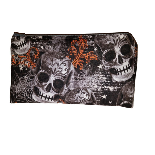 Skull Flame Make Up Bag