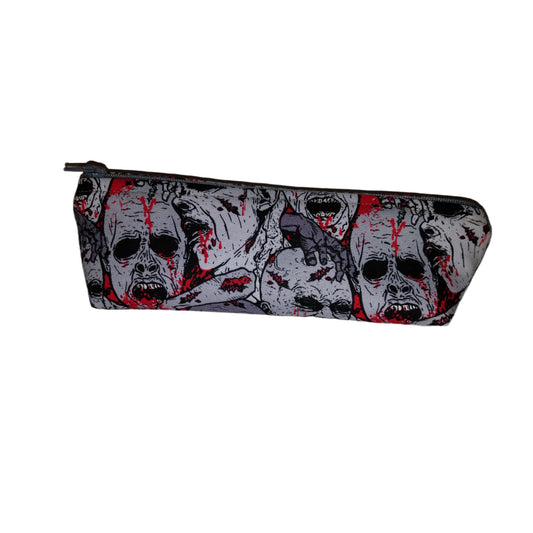 Zombies Grey and Red Small Makeup Bag / Pencil Holder