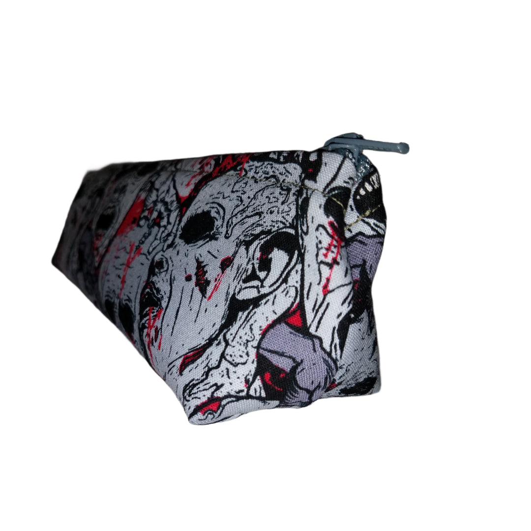 Zombies Grey and Red Small Makeup Bag / Pencil Holder